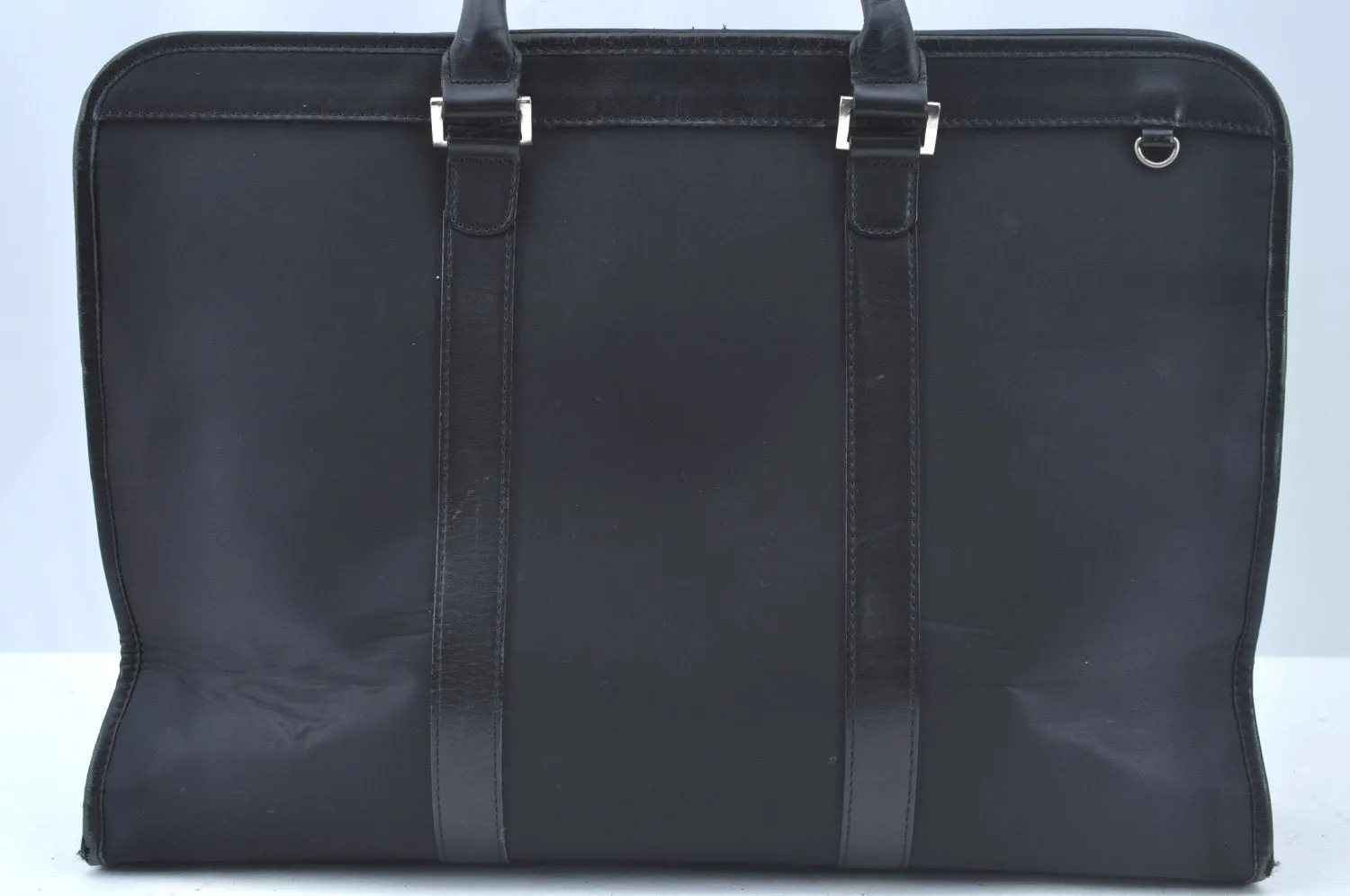 Authentic BURBERRY BLACK LABEL Nylon Leather Briefcase Business Bag Black L0206