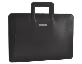 Authentic BURBERRY Vintage Leather Briefcase Business Bag Black 6848I