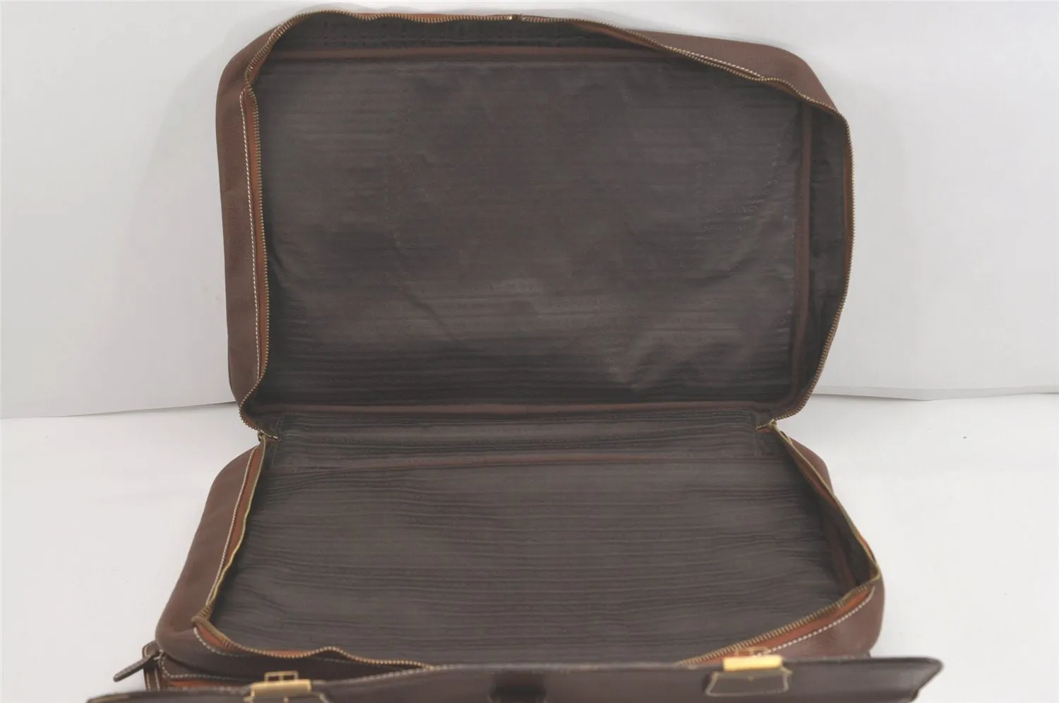 Authentic PRADA Vintage Leather Nappa Briefcase Business Bag Brown 8539I