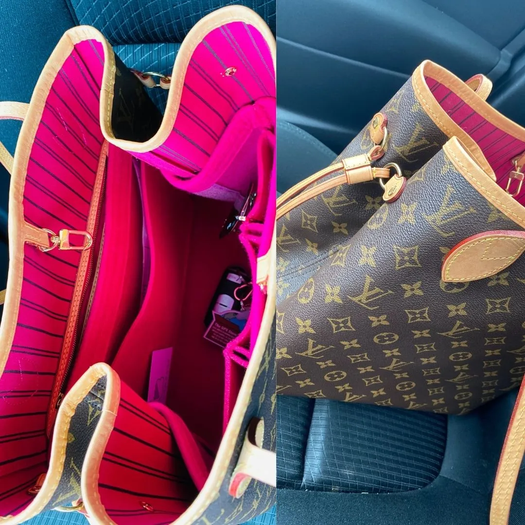 BACK IN! AlgorithmBags® LV Neverfull GM Purse Organizer, Pivoine Peony Fuchsia, for Louis Vuitton, 3mm Felt