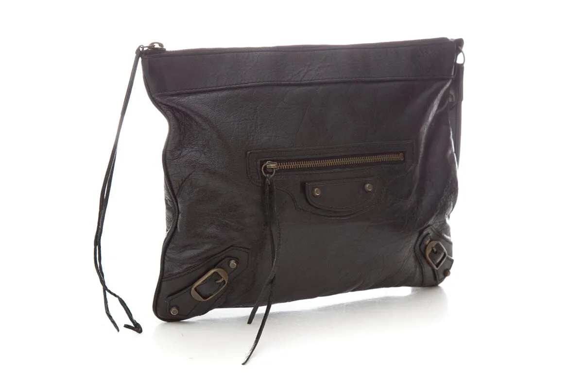 Balenciaga Black City Bag Wristlet