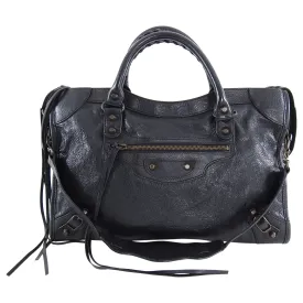 Balenciaga Black Classic Motocross City Bag