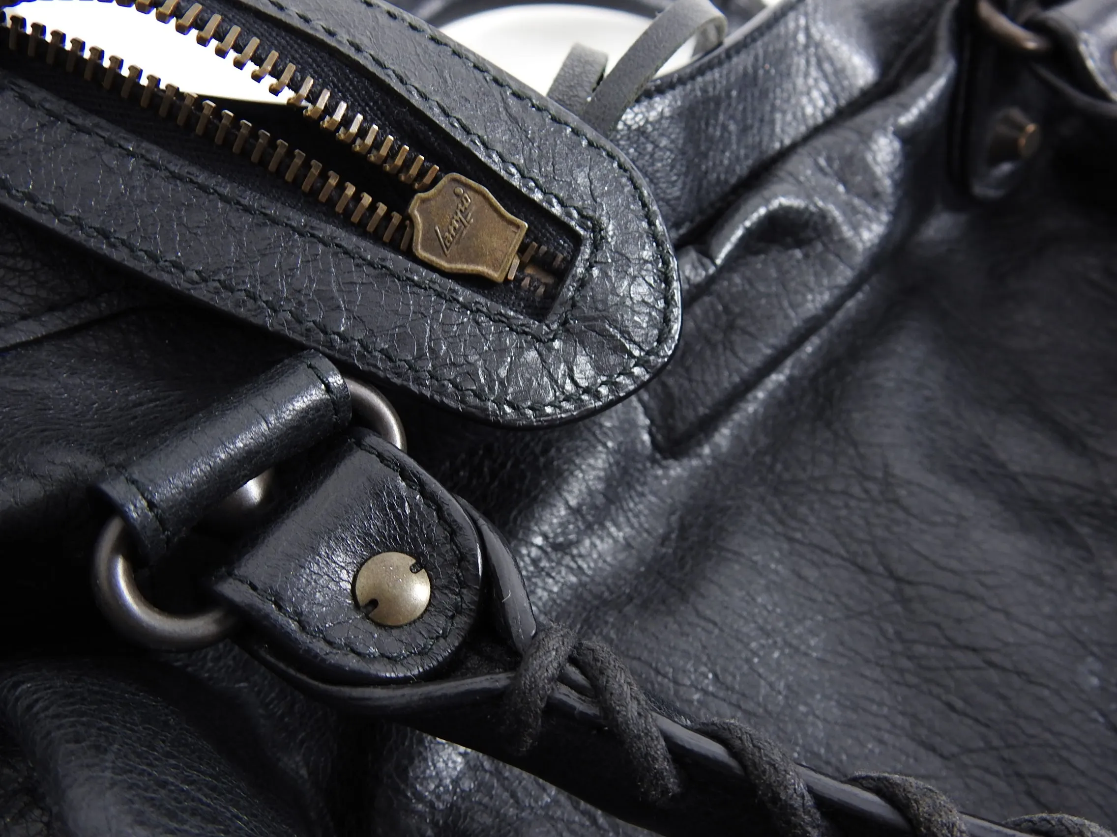 Balenciaga Black Classic Motocross City Bag