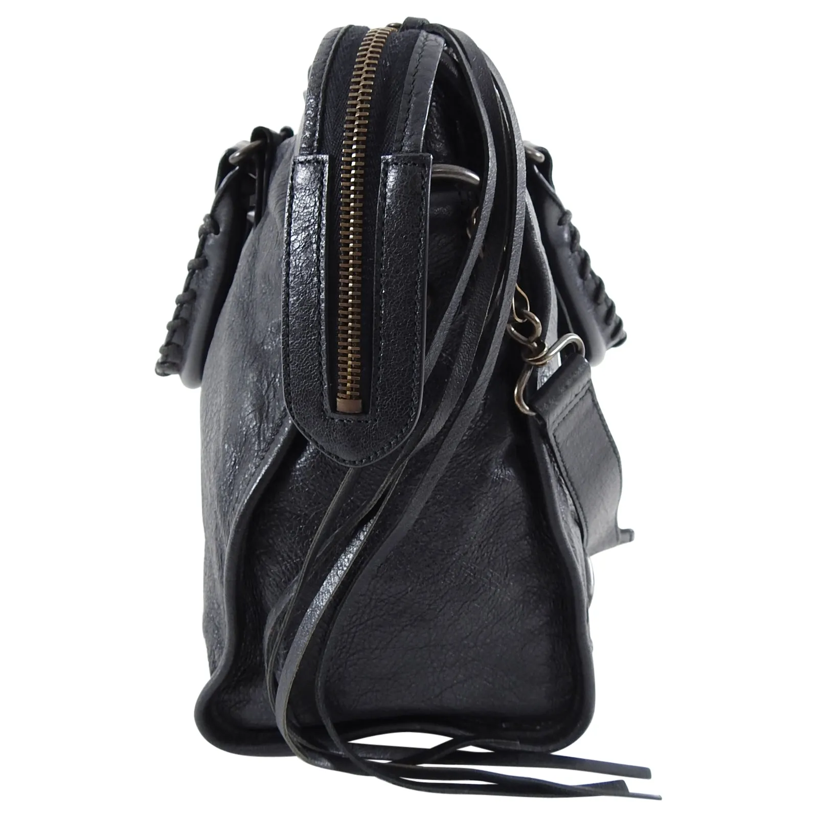 Balenciaga Black Classic Motocross City Bag