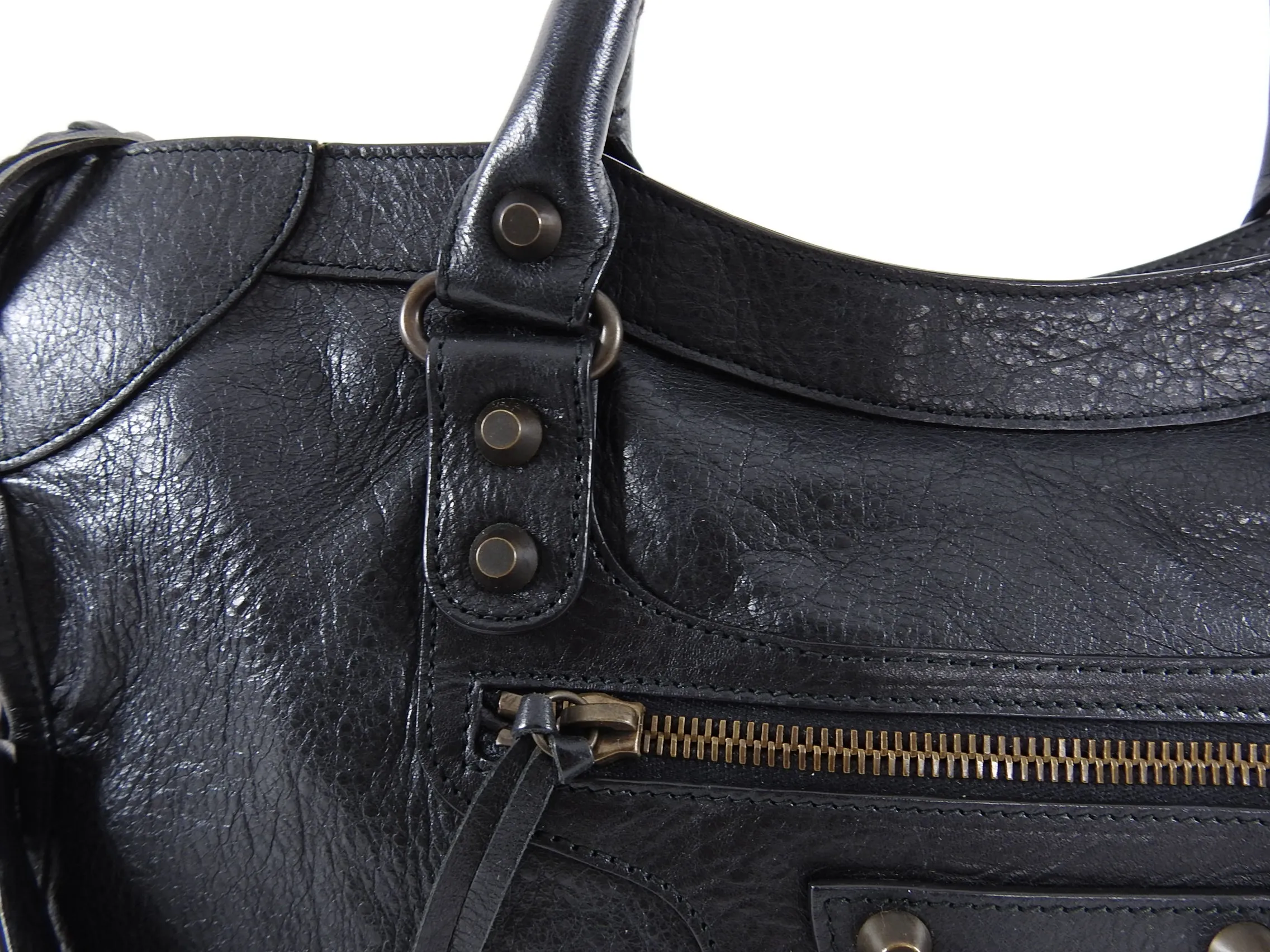 Balenciaga Black Classic Motocross City Bag