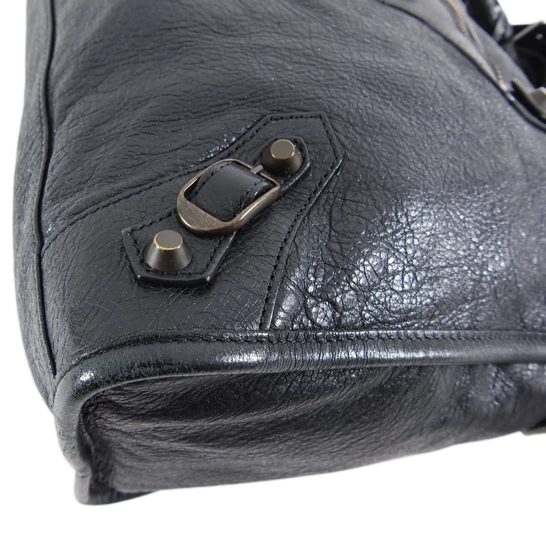 Balenciaga Black Classic Motocross City Bag