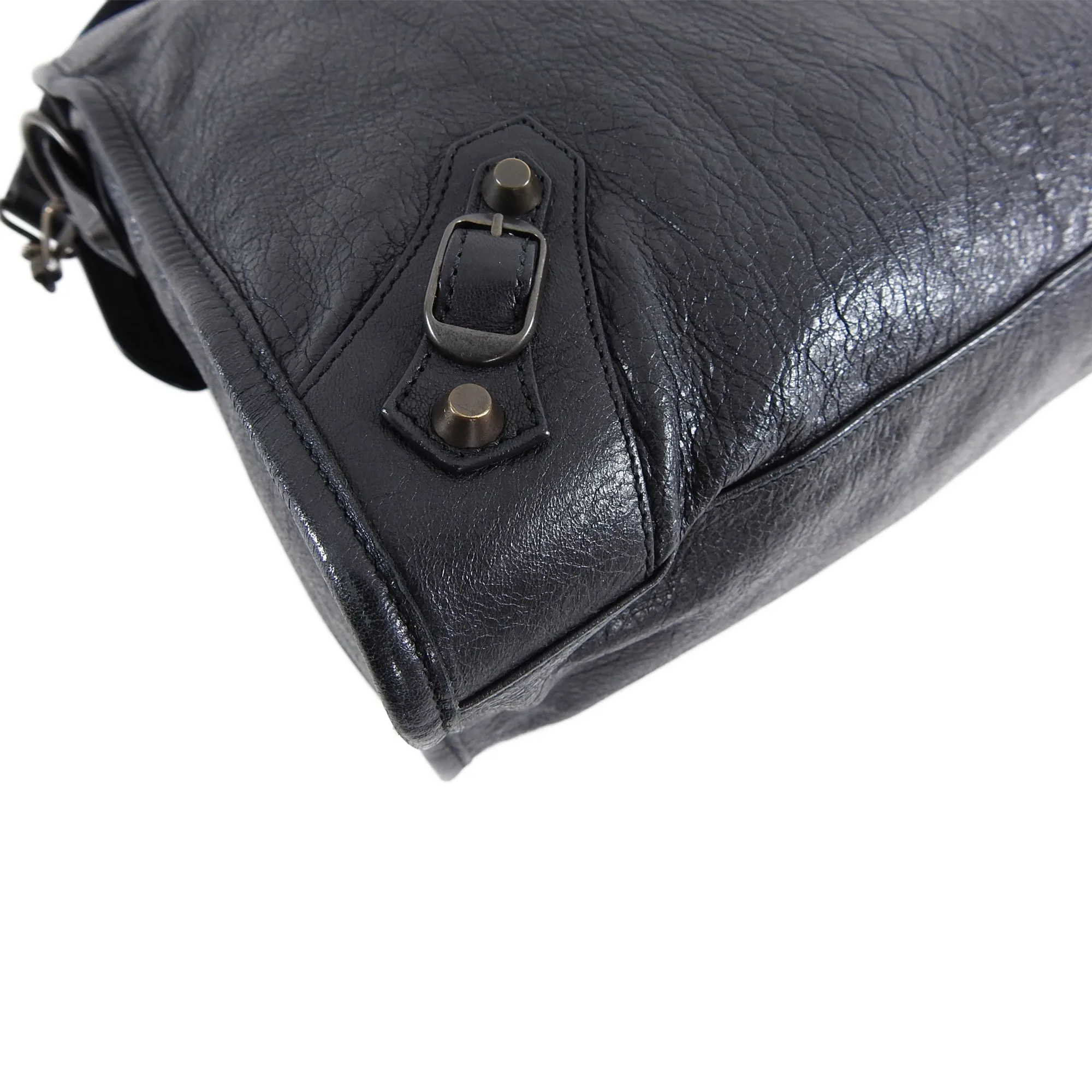 Balenciaga Black Classic Motocross City Bag
