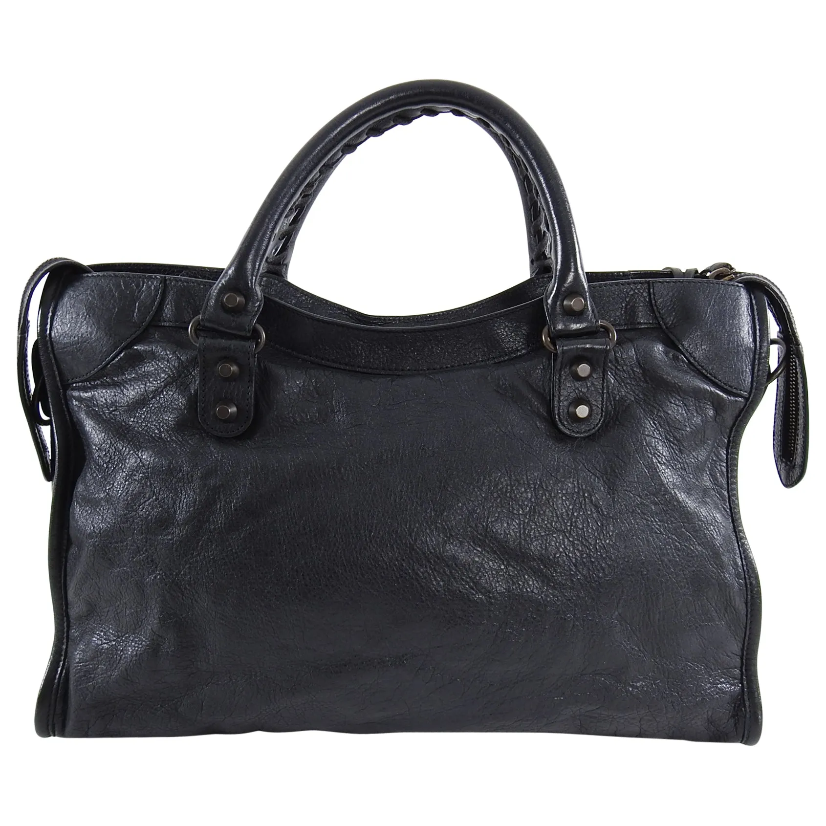 Balenciaga Black Classic Motocross City Bag