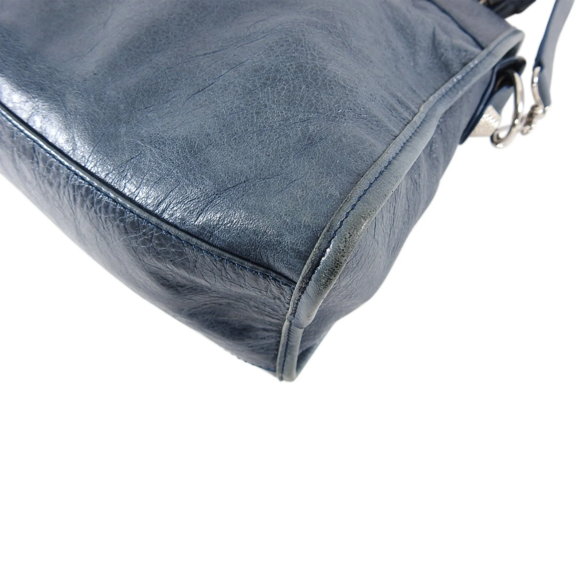 Balenciaga City Bag Denim Blue Giant 21 Silver Hardware