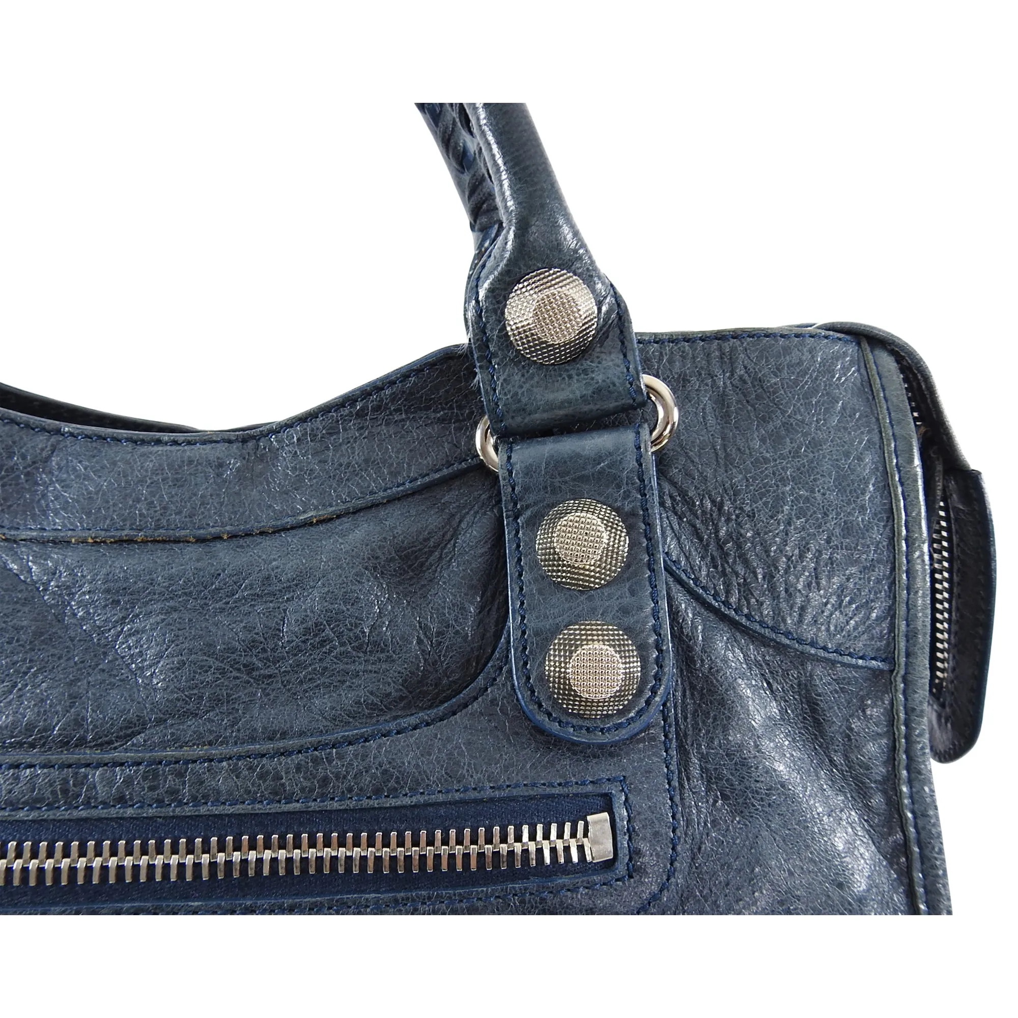 Balenciaga City Bag Denim Blue Giant 21 Silver Hardware