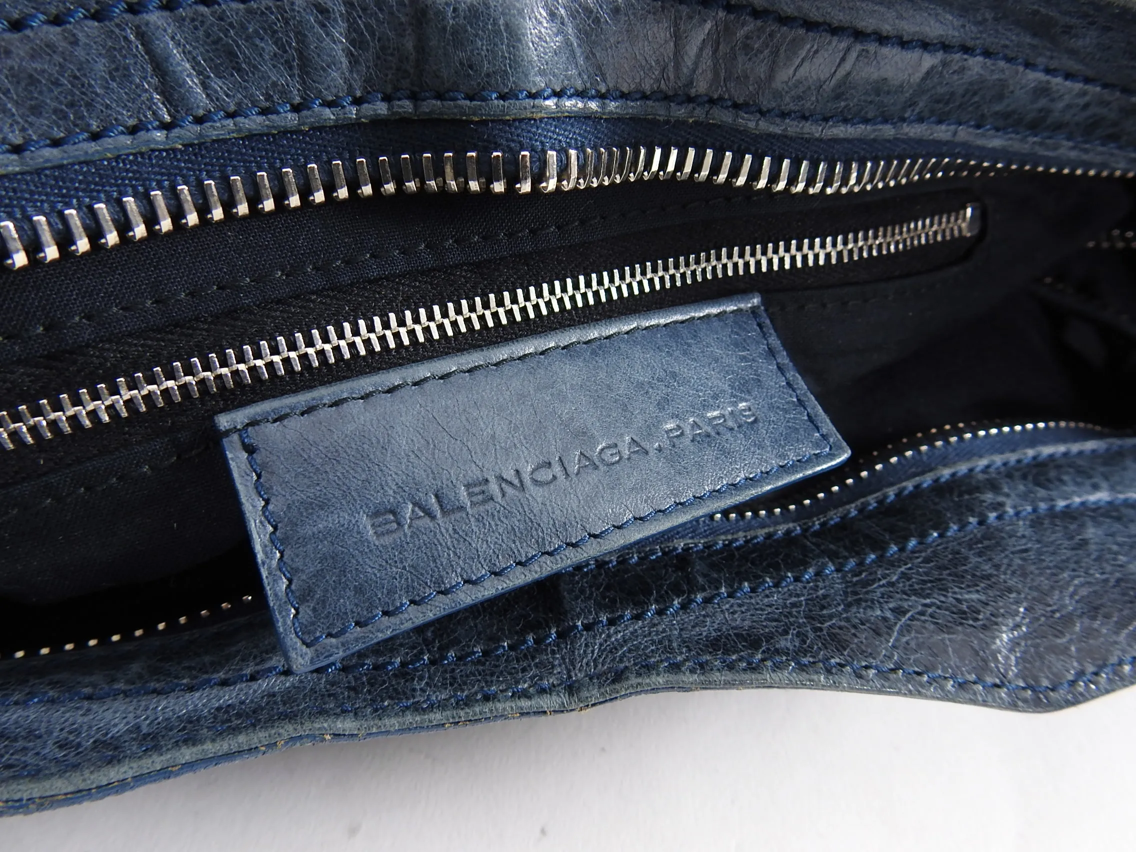 Balenciaga City Bag Denim Blue Giant 21 Silver Hardware