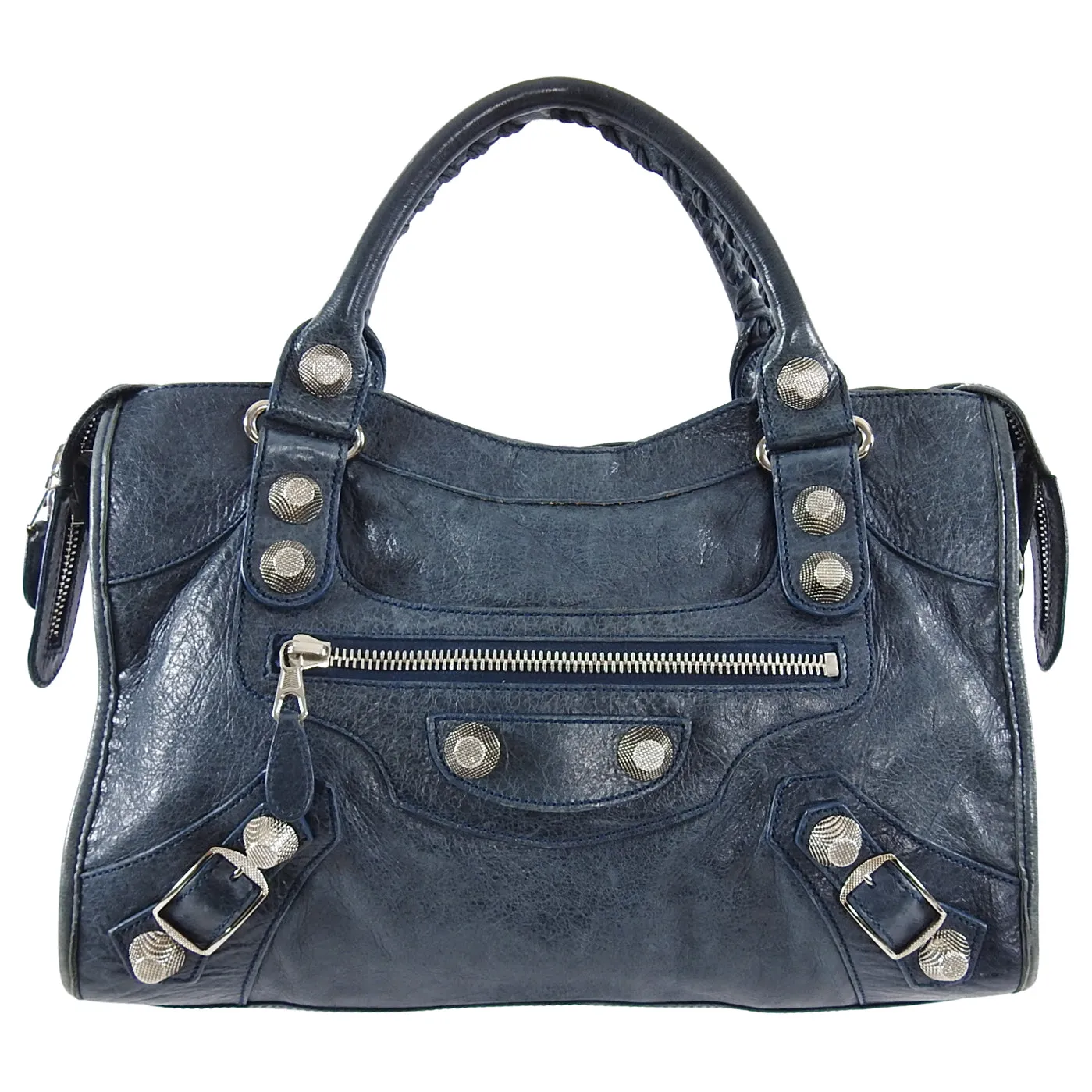 Balenciaga City Bag Denim Blue Giant 21 Silver Hardware