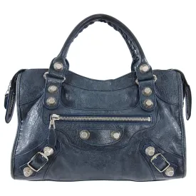 Balenciaga City Bag Denim Blue Giant 21 Silver Hardware