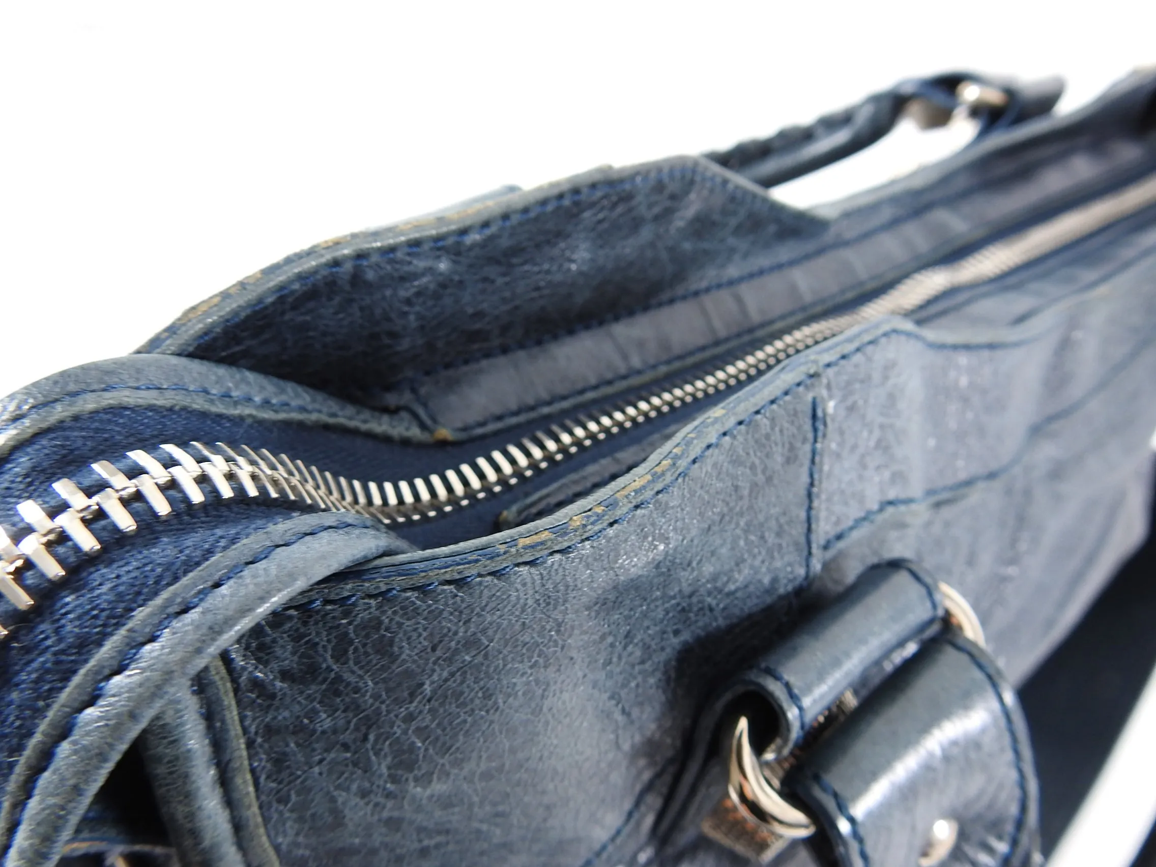 Balenciaga City Bag Denim Blue Giant 21 Silver Hardware