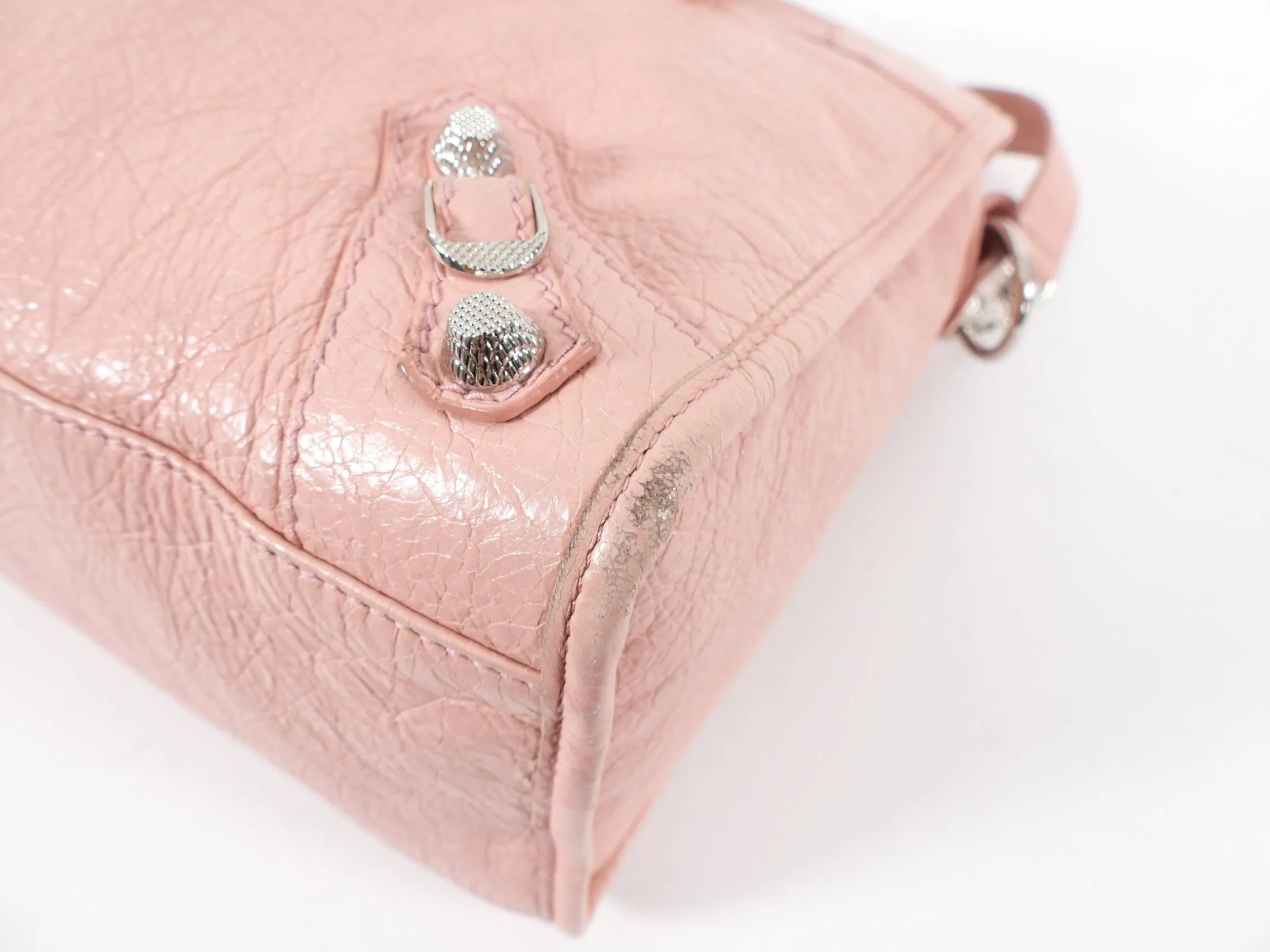 Balenciaga Light Pink Leather City Classic Medium Bag