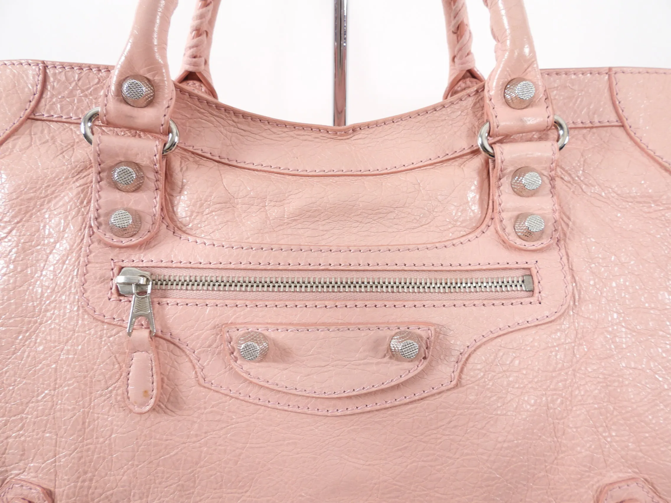 Balenciaga Light Pink Leather City Classic Medium Bag