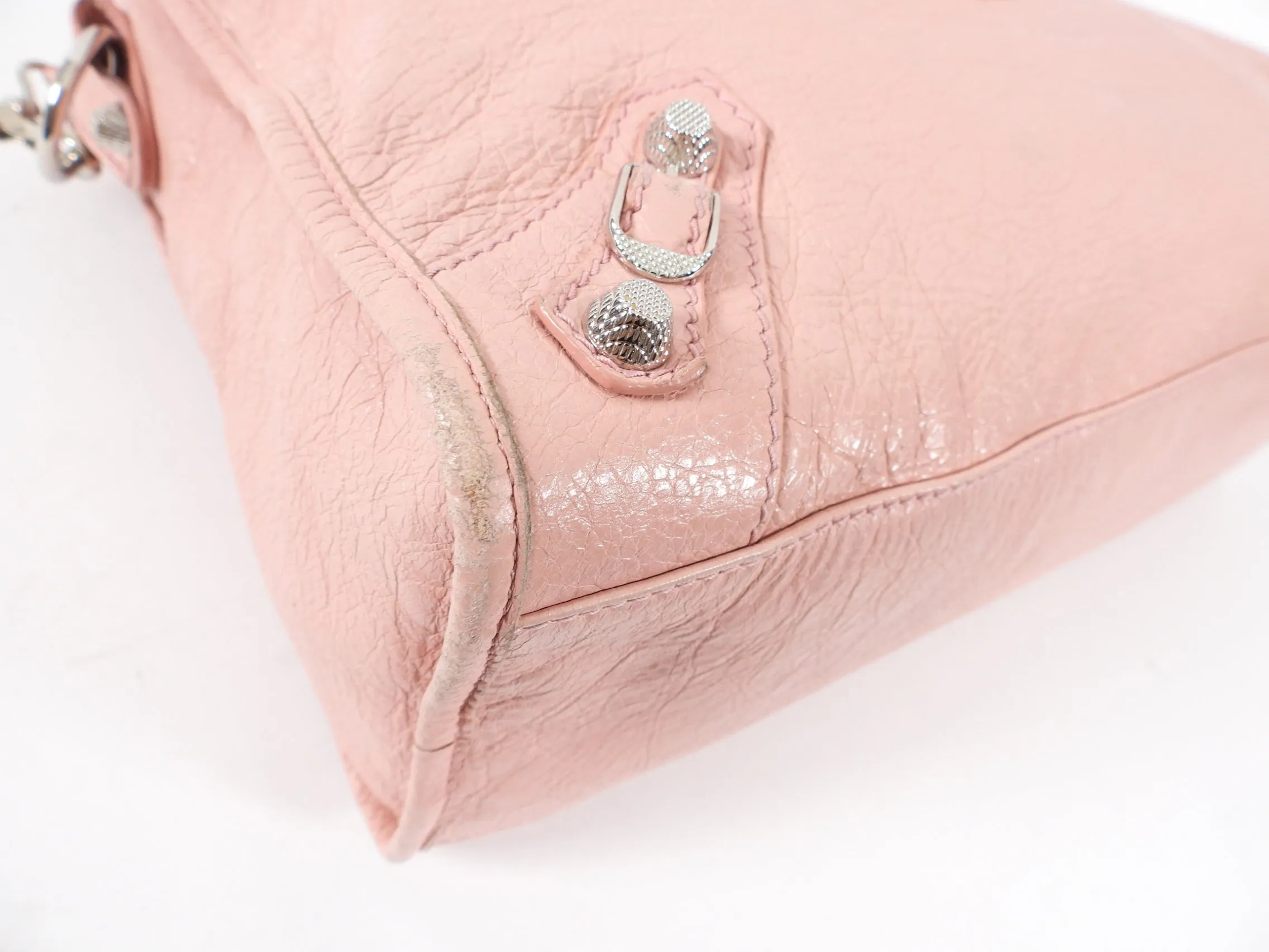 Balenciaga Light Pink Leather City Classic Medium Bag
