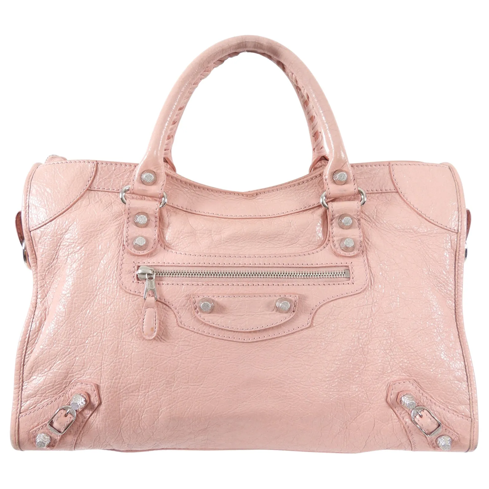 Balenciaga Light Pink Leather City Classic Medium Bag