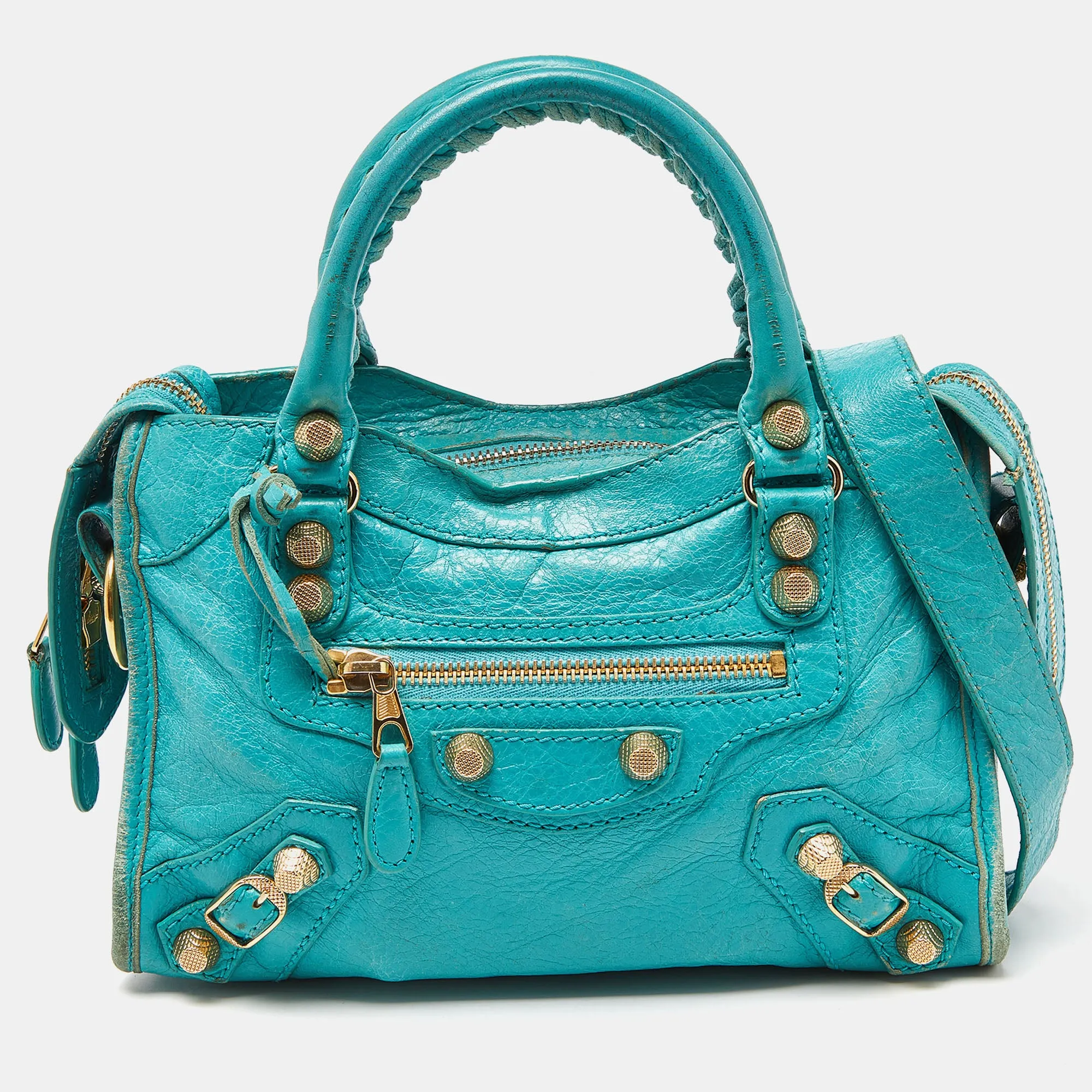 Bleu Tropical Leather Mini Classic City Bag