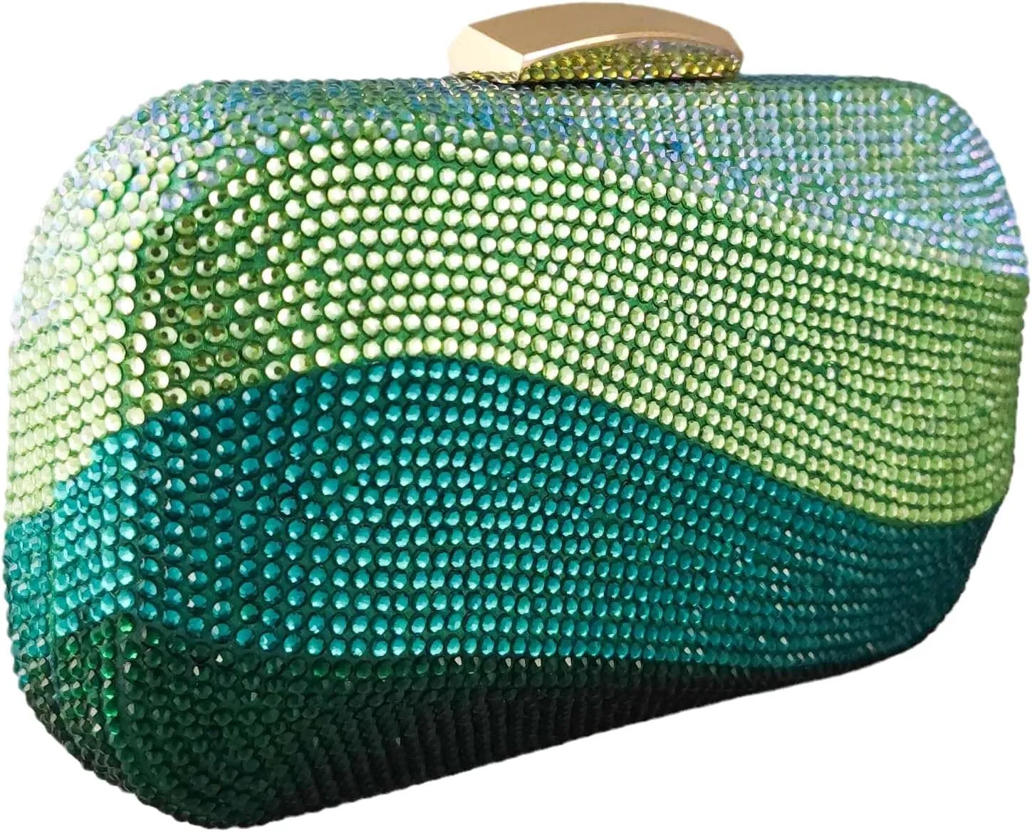 Boutique De FGG Sea Wave Luxury Crystal Clutch Evening Bags for Women Colorful Rhinestone Wedding Handbags and Purses