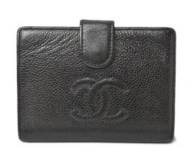 Chanel Caviar Skin Vintage Wallet Black
