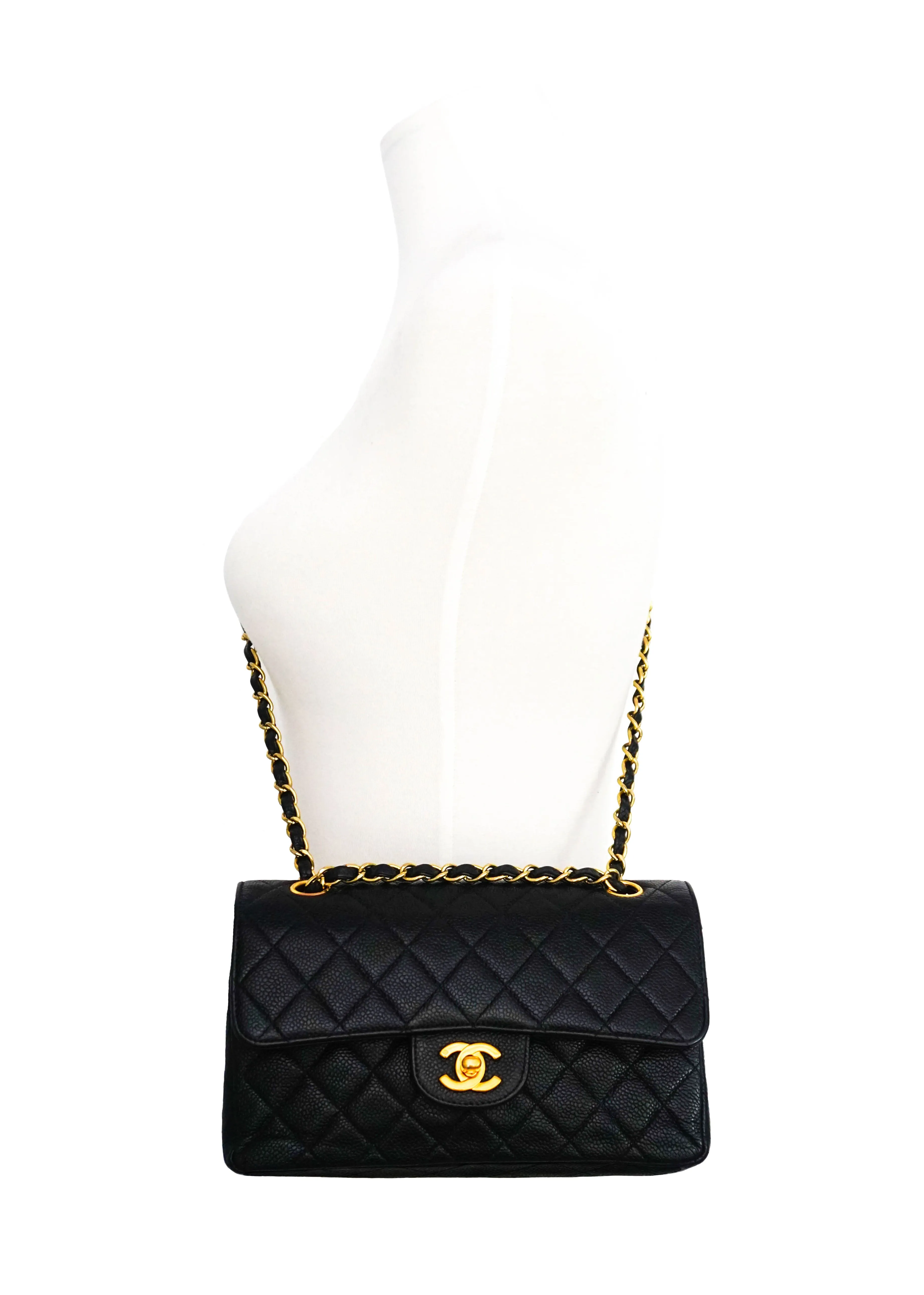 Chanel Vintage Black Caviar Small Classic Flap Bag