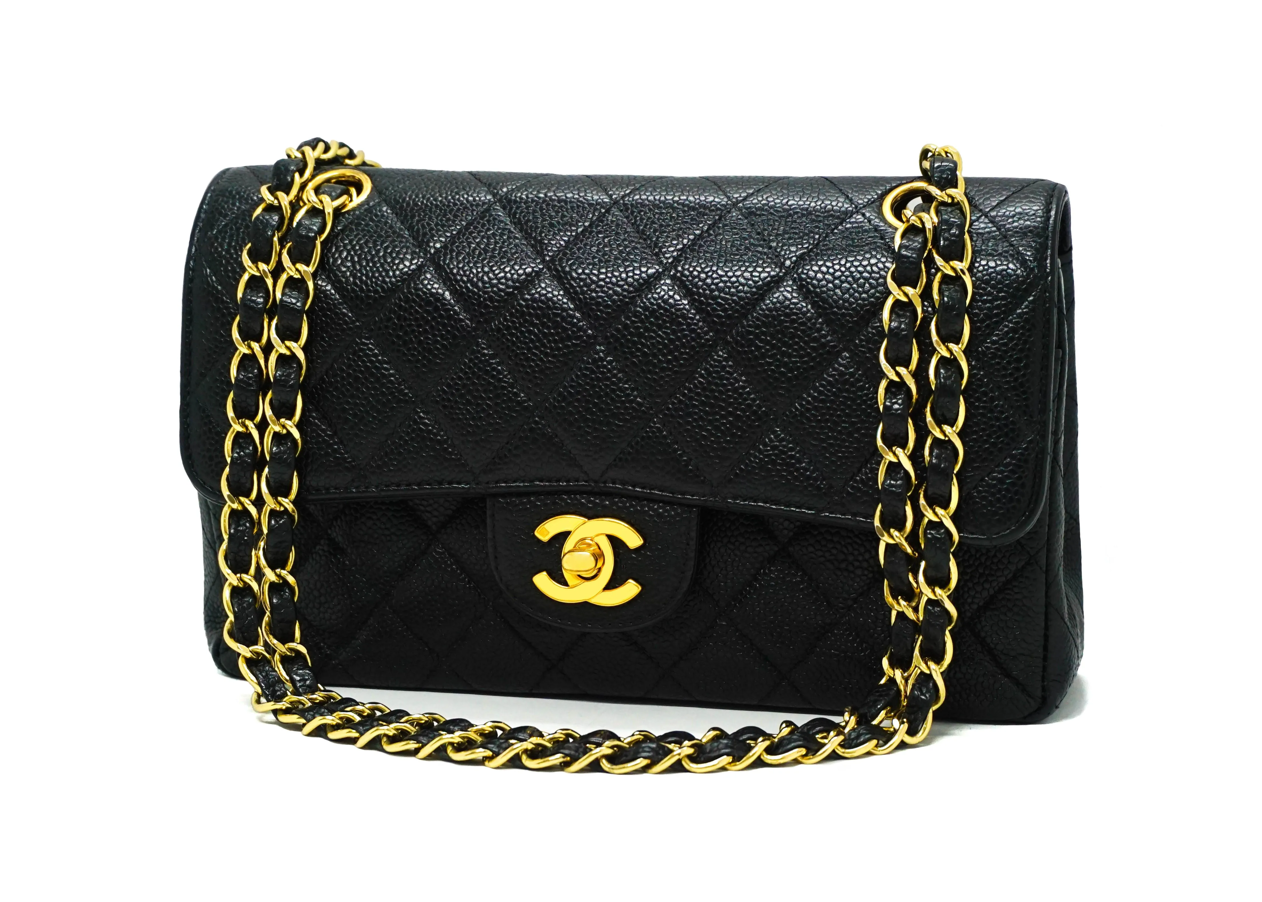 Chanel Vintage Black Caviar Small Classic Flap Bag