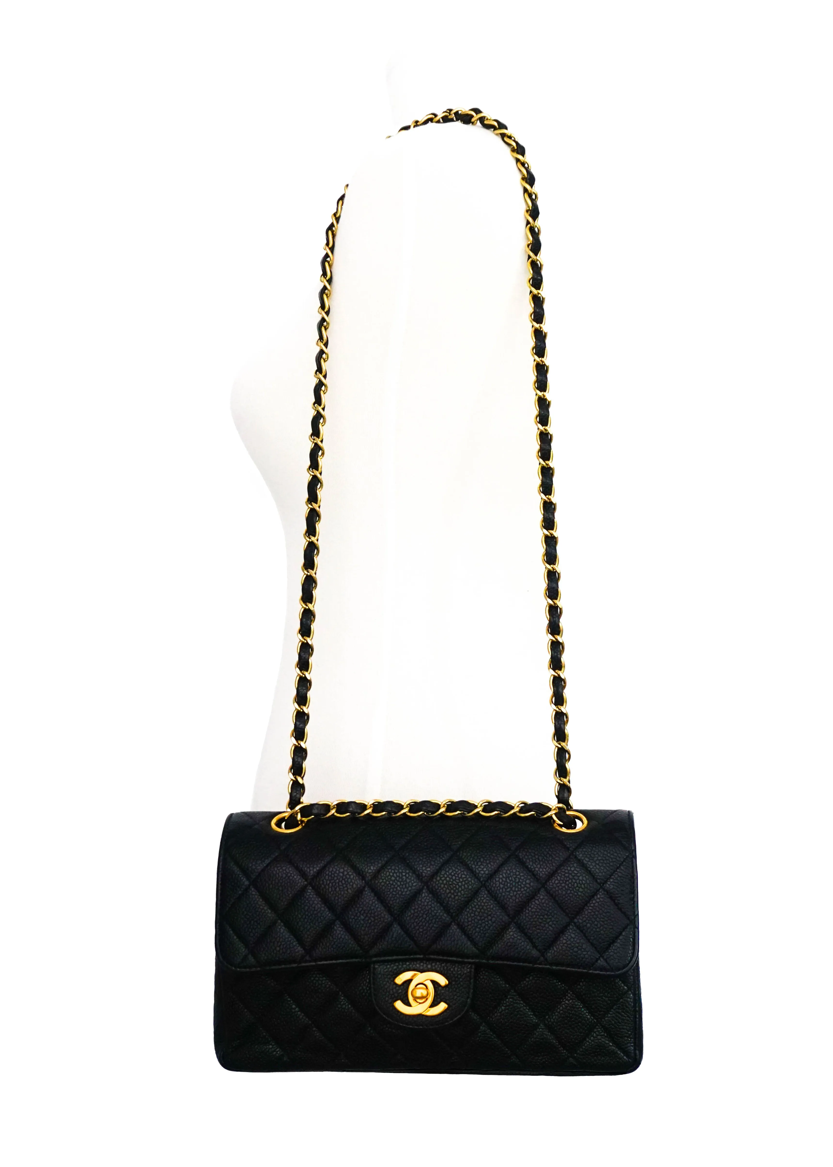 Chanel Vintage Black Caviar Small Classic Flap Bag
