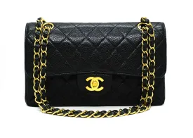 Chanel Vintage Black Caviar Small Classic Flap Bag