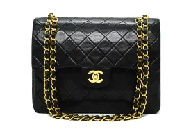Chanel Vintage Black Lambskin Large Classic 2.55 Flap Bag