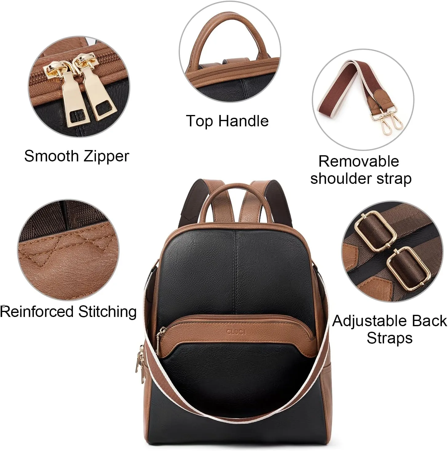 CLUCI Womens Backpack Purse Travel Backpack Leather Convertible Ladies Designer Daypack Shoulder Bags