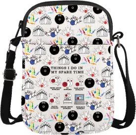 CMNIM Bowling Gift Bowling Crossbody Bag Things I Do in My Spare Time Bowling Lover Bowler Gifts Bowling Ball Crossbody Purse