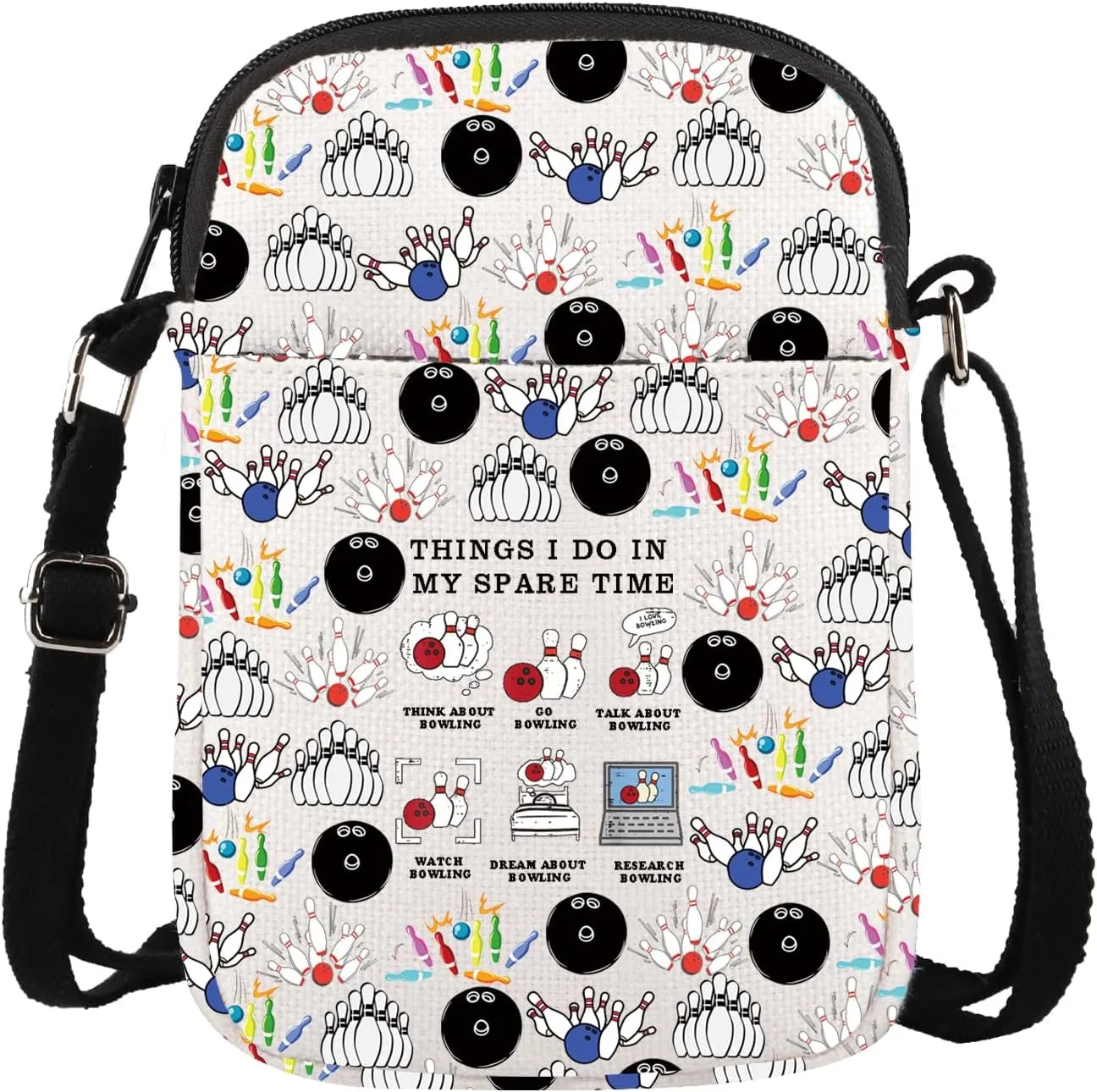 CMNIM Bowling Gift Bowling Crossbody Bag Things I Do in My Spare Time Bowling Lover Bowler Gifts Bowling Ball Crossbody Purse