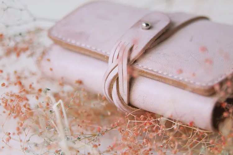 Cute Womens Pink Leather Wallet Purse Small Triple Wallets for Women
