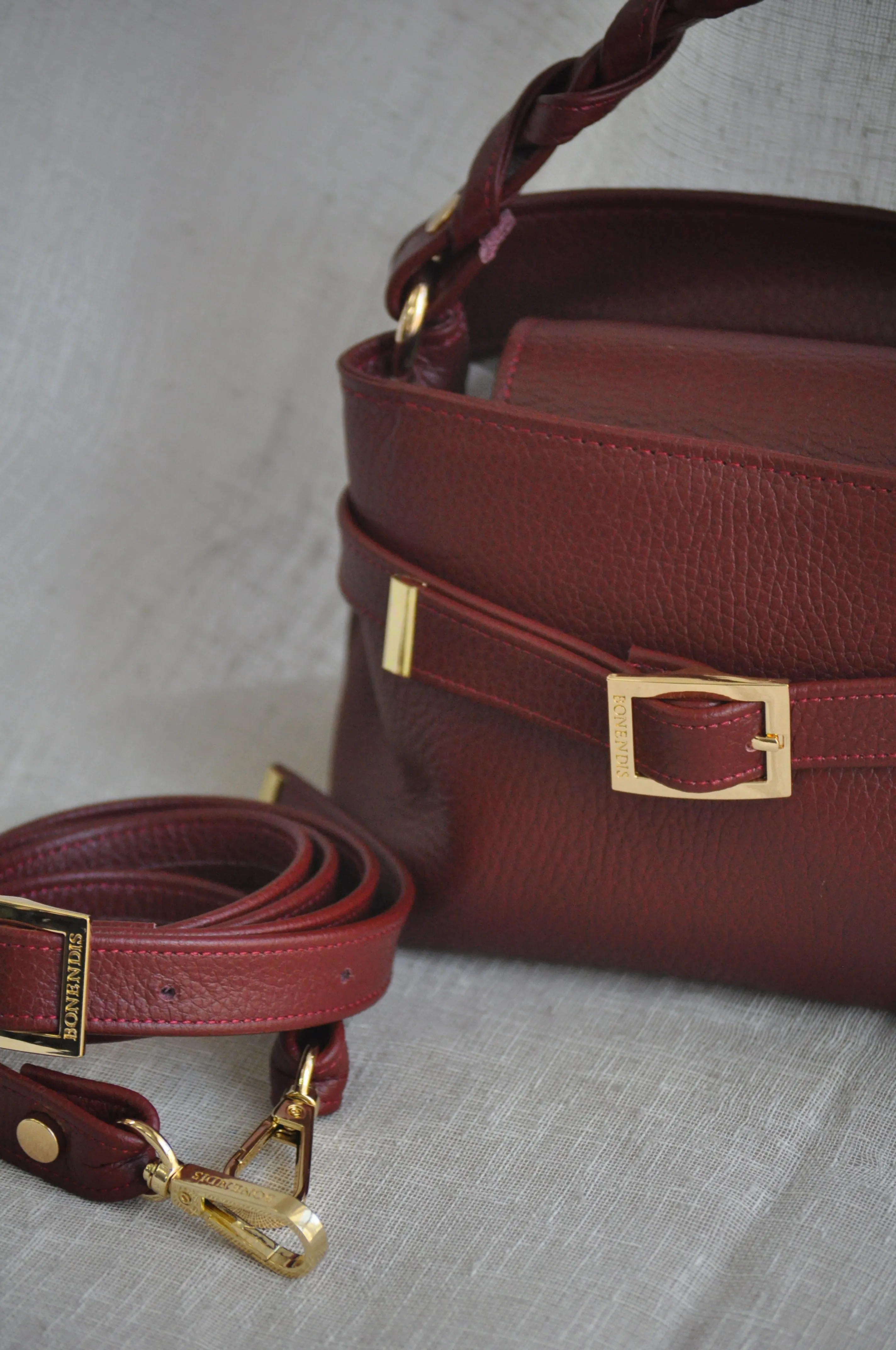 Emily 20 Leather Handbag- Cherry Red