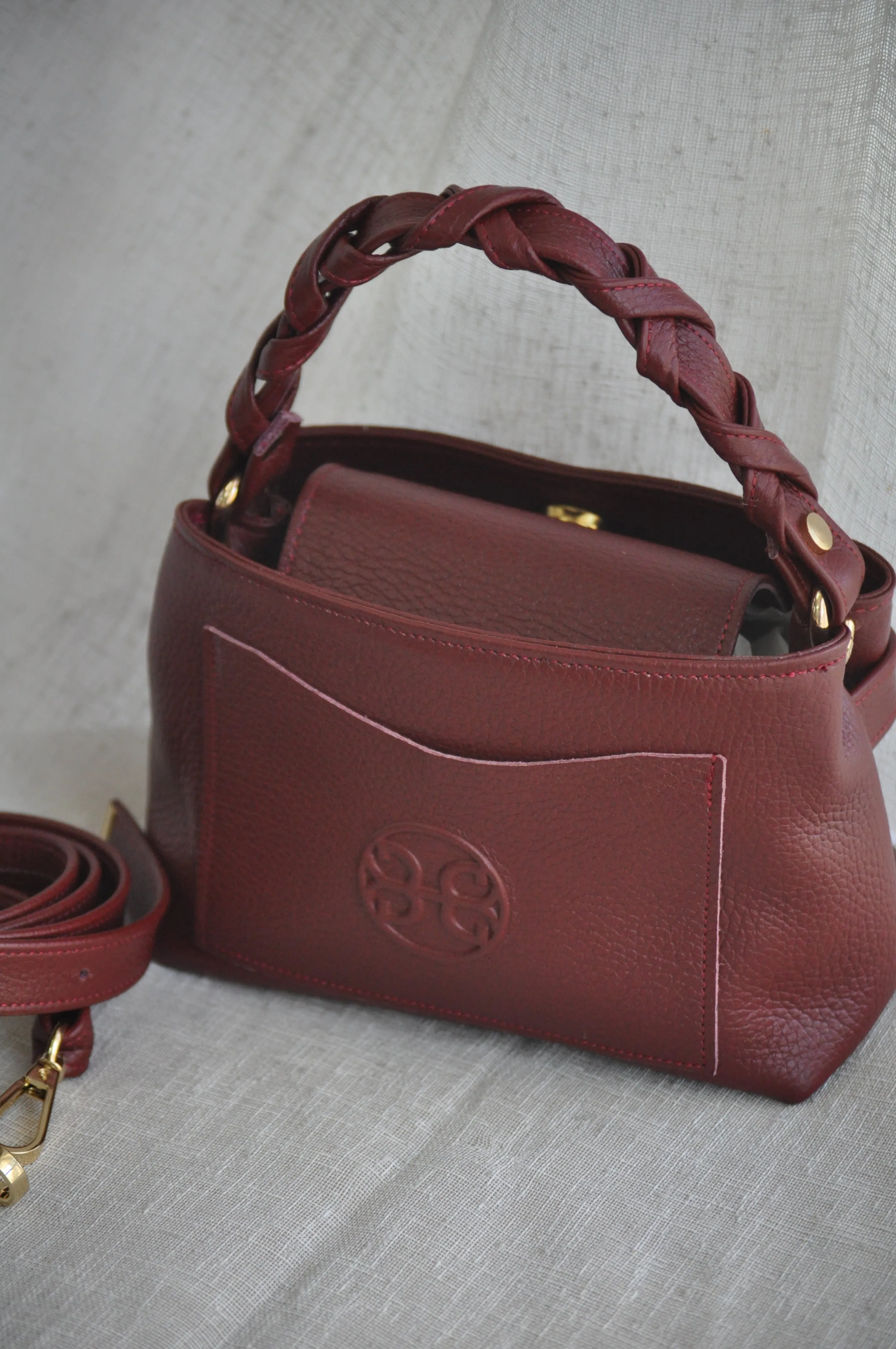 Emily 20 Leather Handbag- Cherry Red