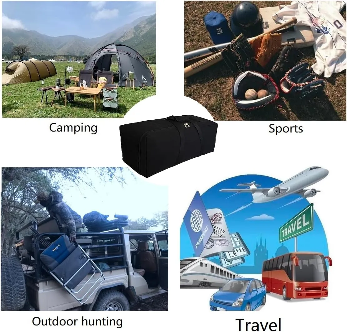 Extra Large Canvas Travel Duffle Bag Heavy Duty, Sports Military Camping Tent Storage