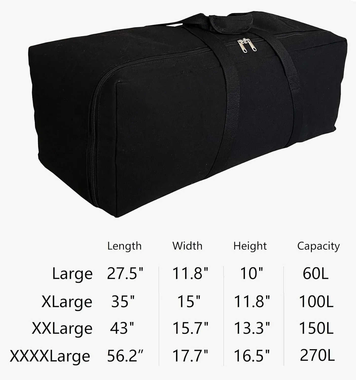 Extra Large Canvas Travel Duffle Bag Heavy Duty, Sports Military Camping Tent Storage