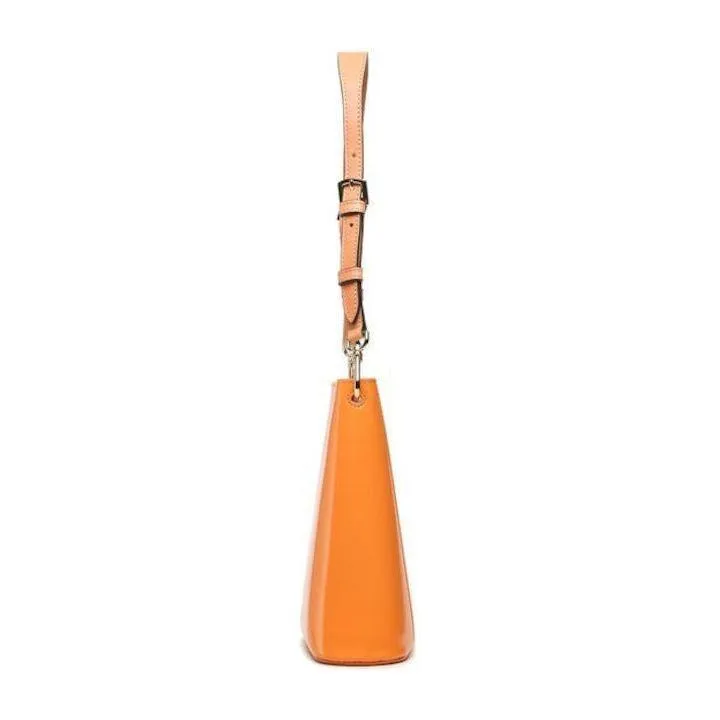 Furla Fleur Shoulder Bag - Vitello Roma Orange and Gold