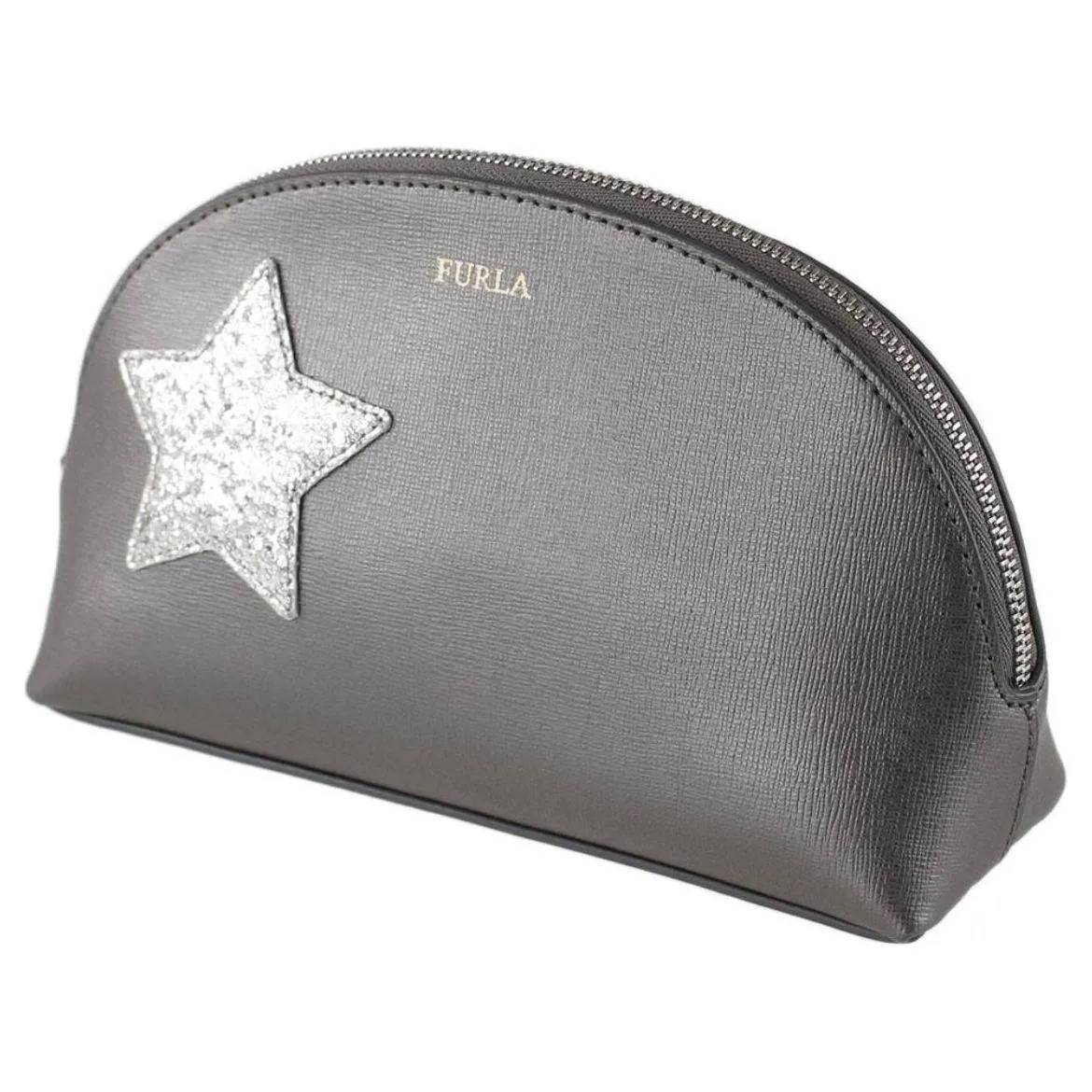 Furla Italia Large Cosmetic Case - Acciaio Silver