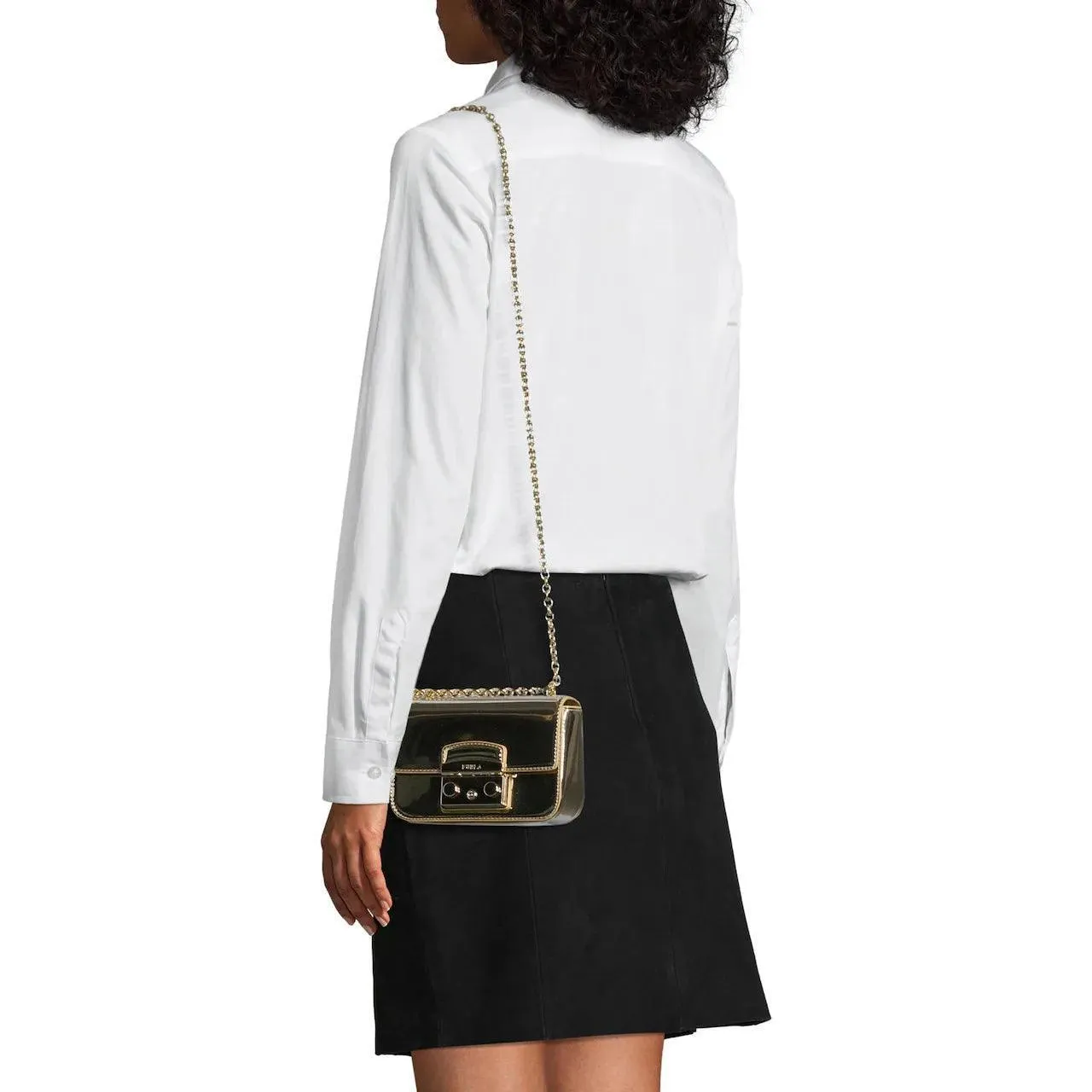 Furla Metropolis Mini Crossbody - Light Gold
