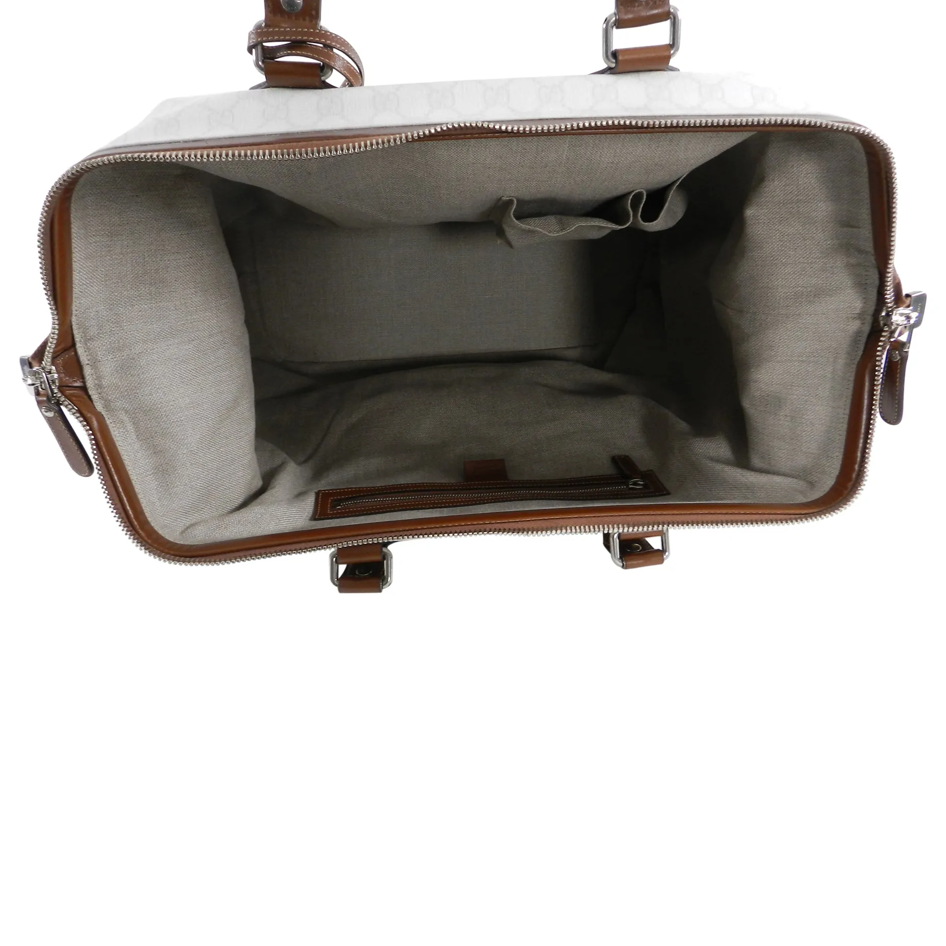 Gucci White Monogram Doctor Travel Overnight Luggage Bag