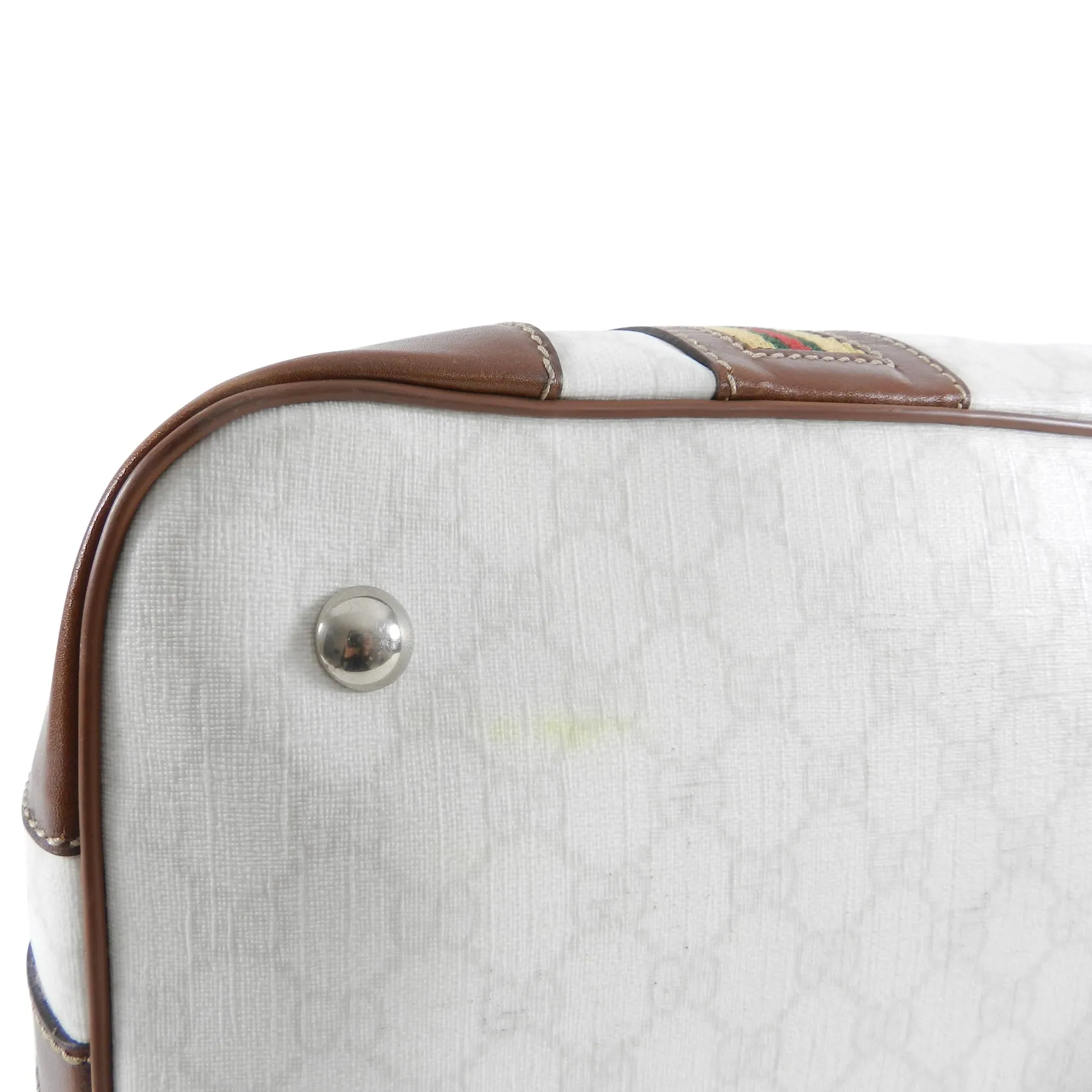 Gucci White Monogram Doctor Travel Overnight Luggage Bag