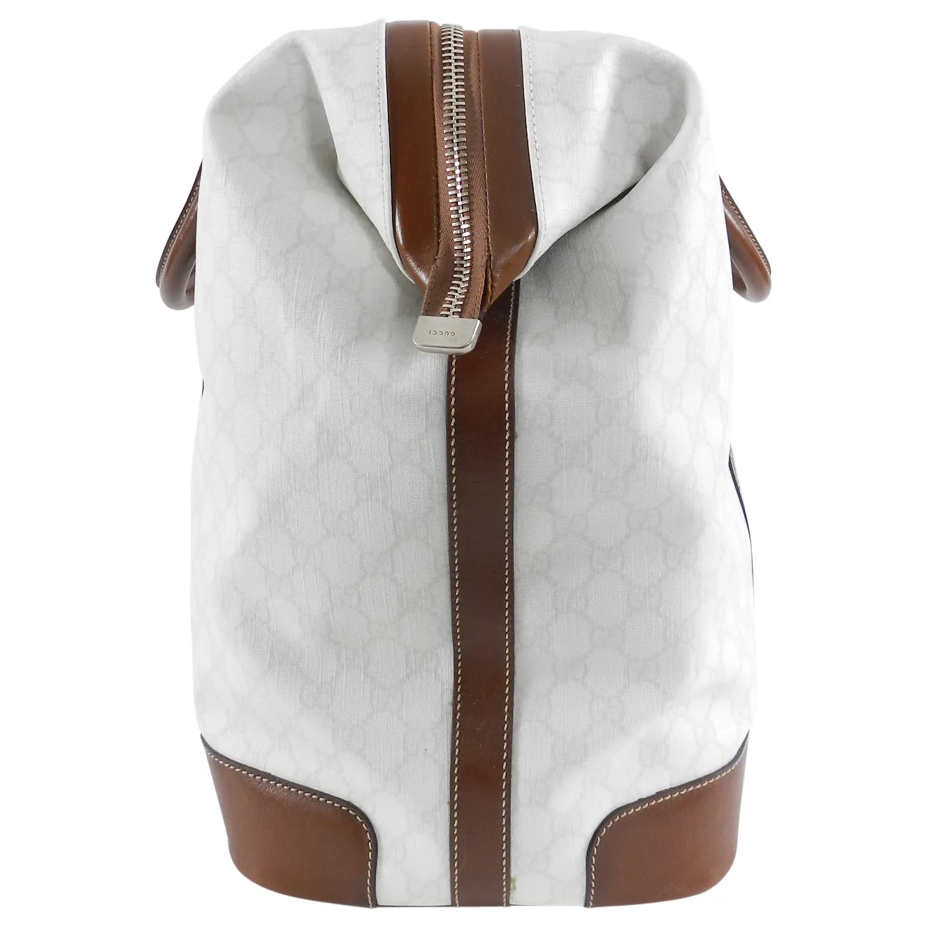Gucci White Monogram Doctor Travel Overnight Luggage Bag