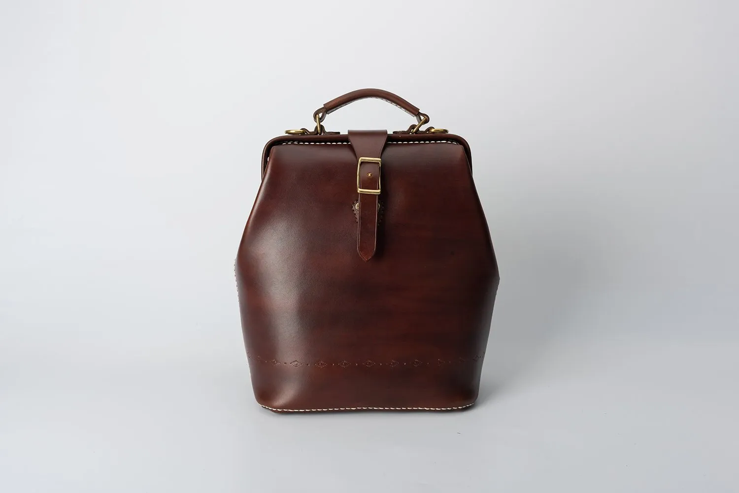 Handmade Womens Coffee Leather Doctor Backpack Purse Shoulder Doctor Handbag for Women