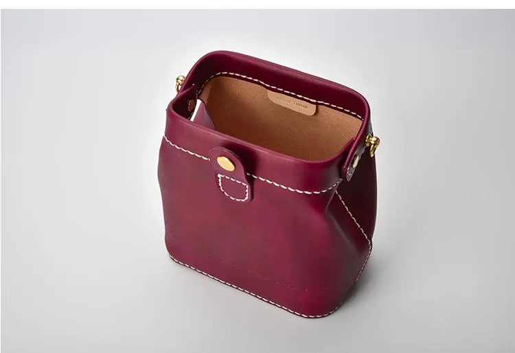 Handmade Womens Red Leather Small doctor Purse shoulder doctor bags for women
