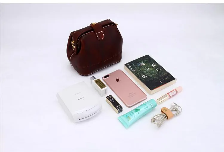 Handmade Womens Red Leather Small doctor Purse shoulder doctor bags for women