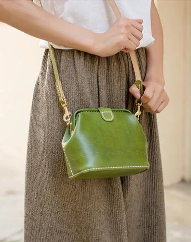 Handmade Womens Red Leather Small doctor Purse shoulder doctor bags for women