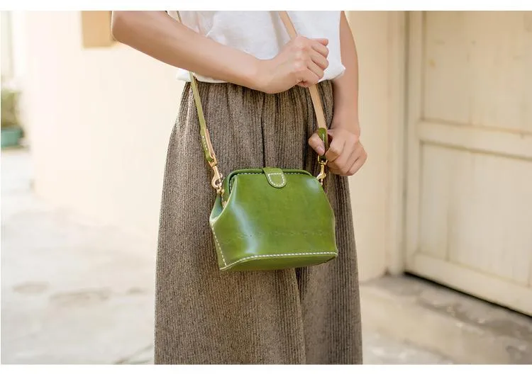Handmade Womens Red Leather Small doctor Purse shoulder doctor bags for women