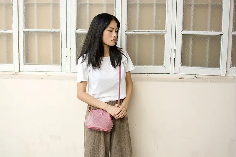 Handmade Womens Red Leather Small doctor Purse shoulder doctor bags for women